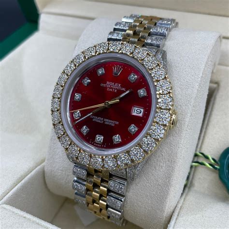 bust down rolex red face replica|moissanite bust down rolex.